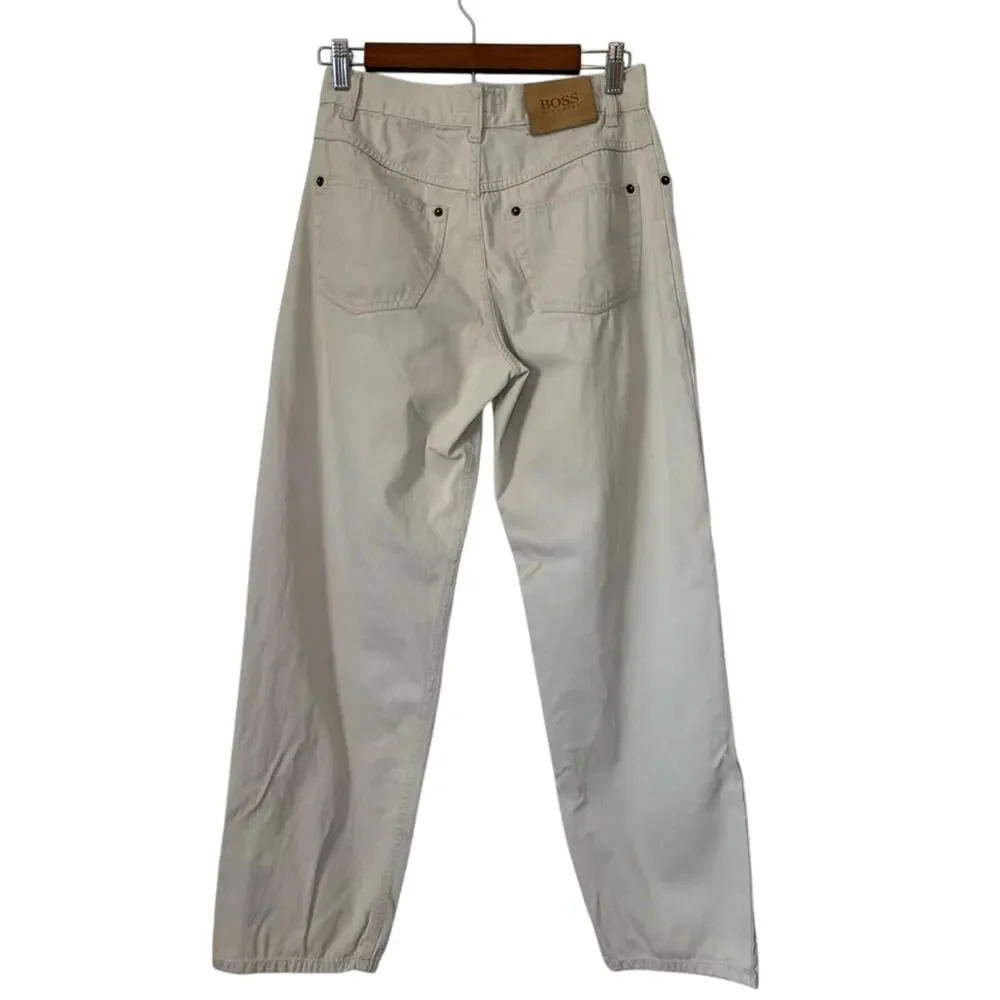 Hugo Boss Men's 30X32 Arkansas Beige Casual Straight Leg Trousers Chino 90's Y2K